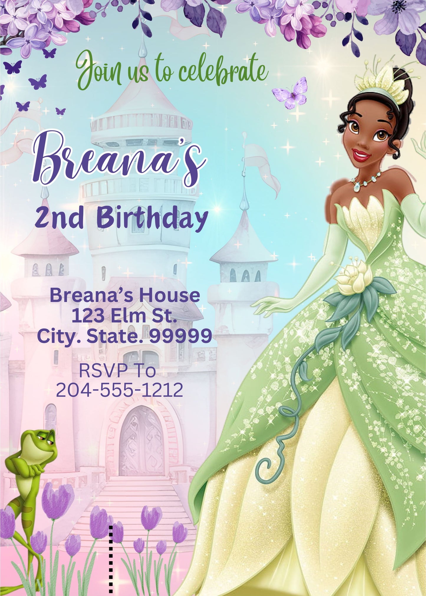 tiana birthday invitations