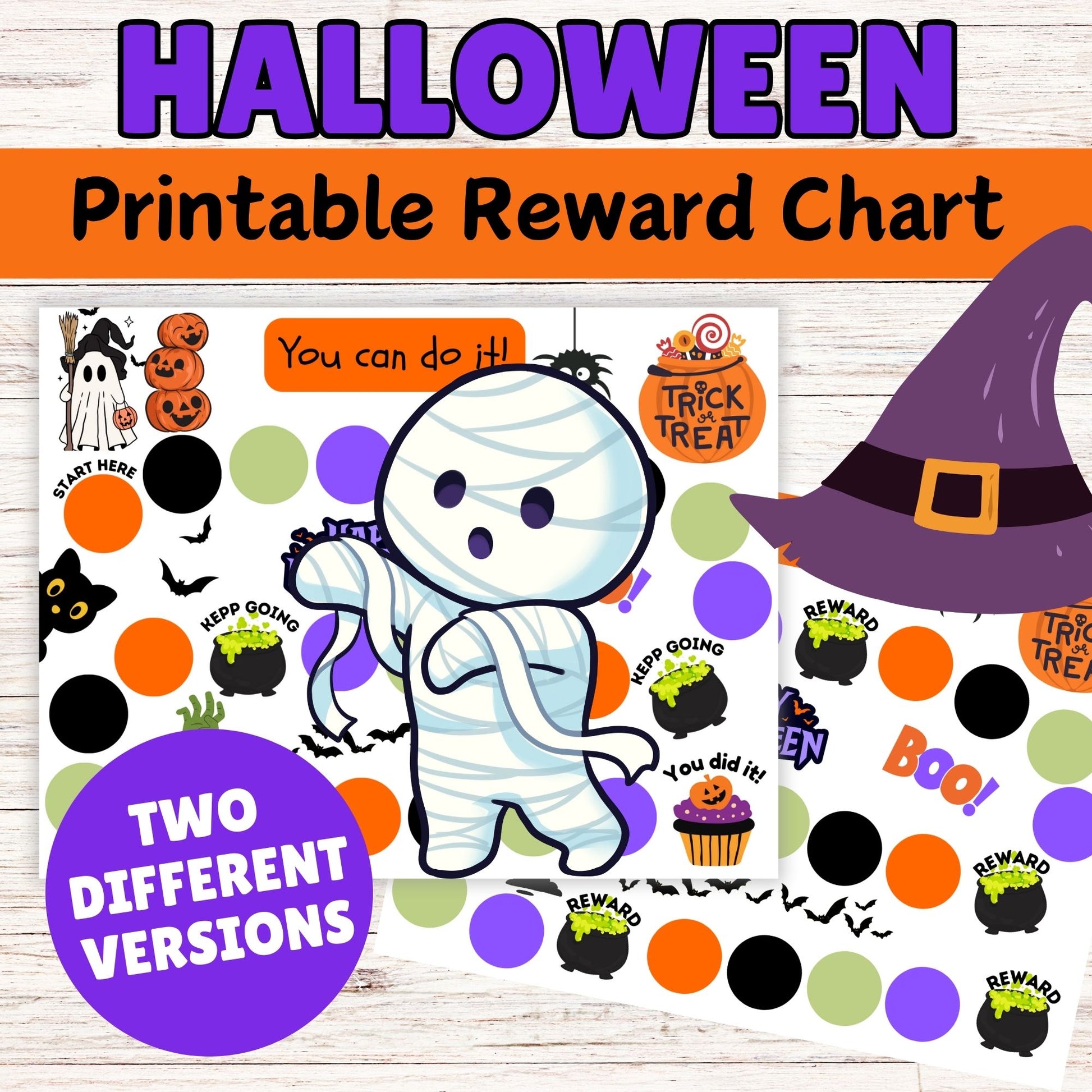 Halloween Reward Chart for Kids - Printable Halloween Student Reward Chart