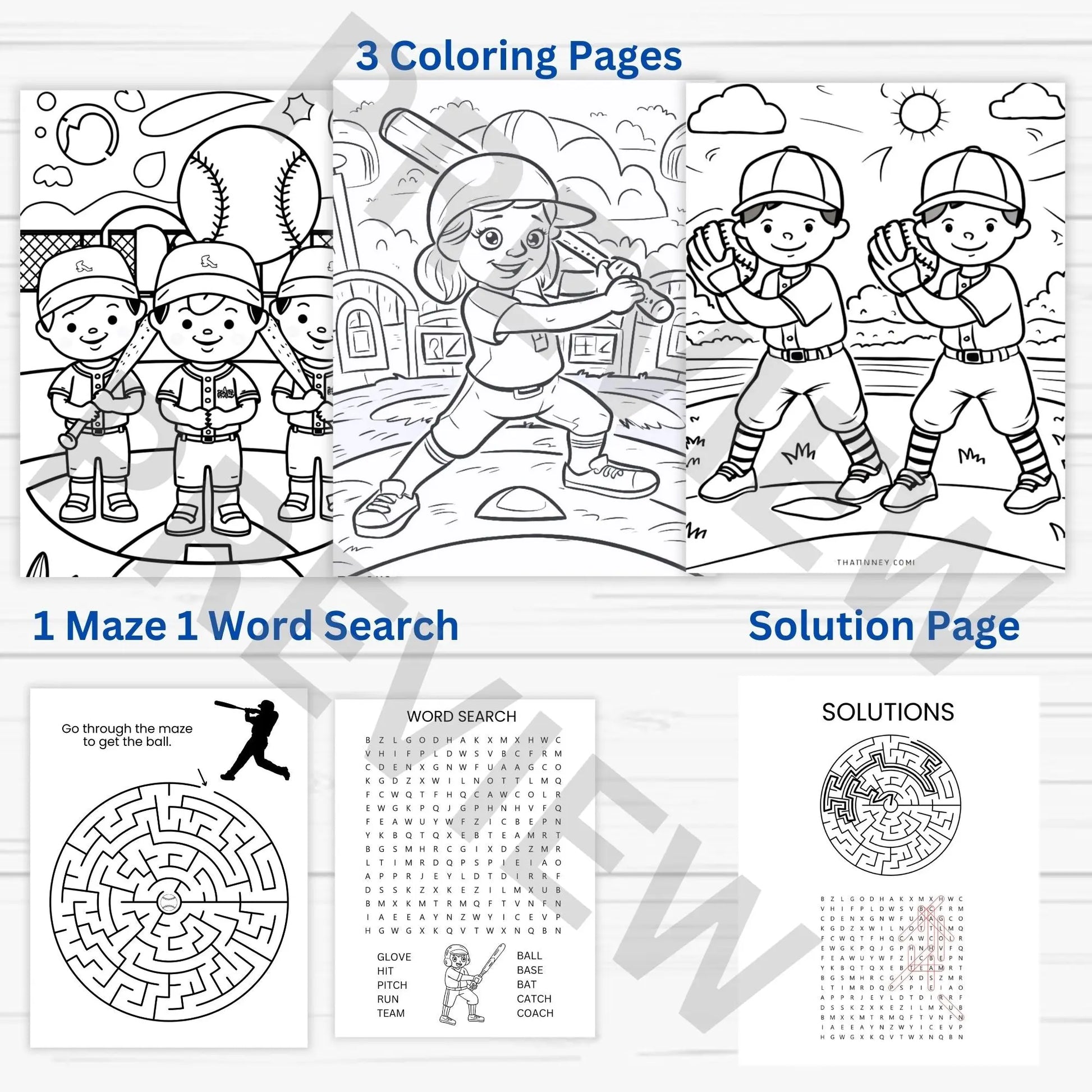 Kids Sports Activity Bundle
Baseball Party Games Printable