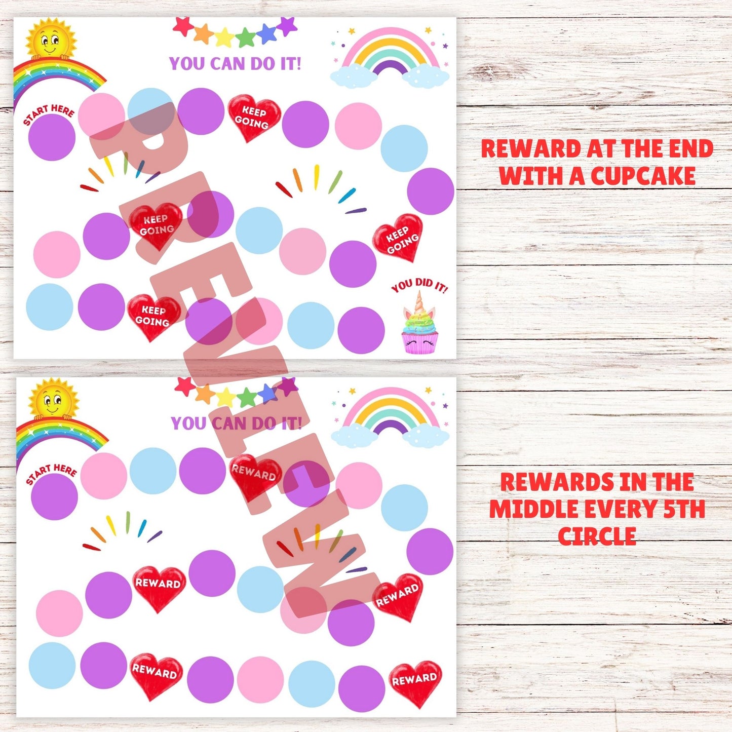 girls reward chart online 