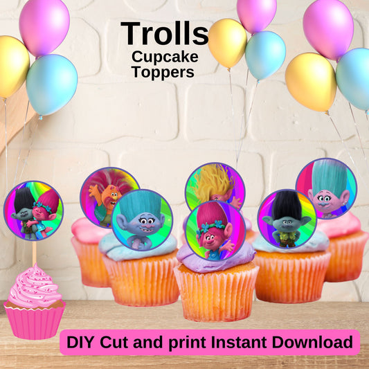 Trolls Cupcake Toppers - Trolls Poppy Branch Cupcake Topper