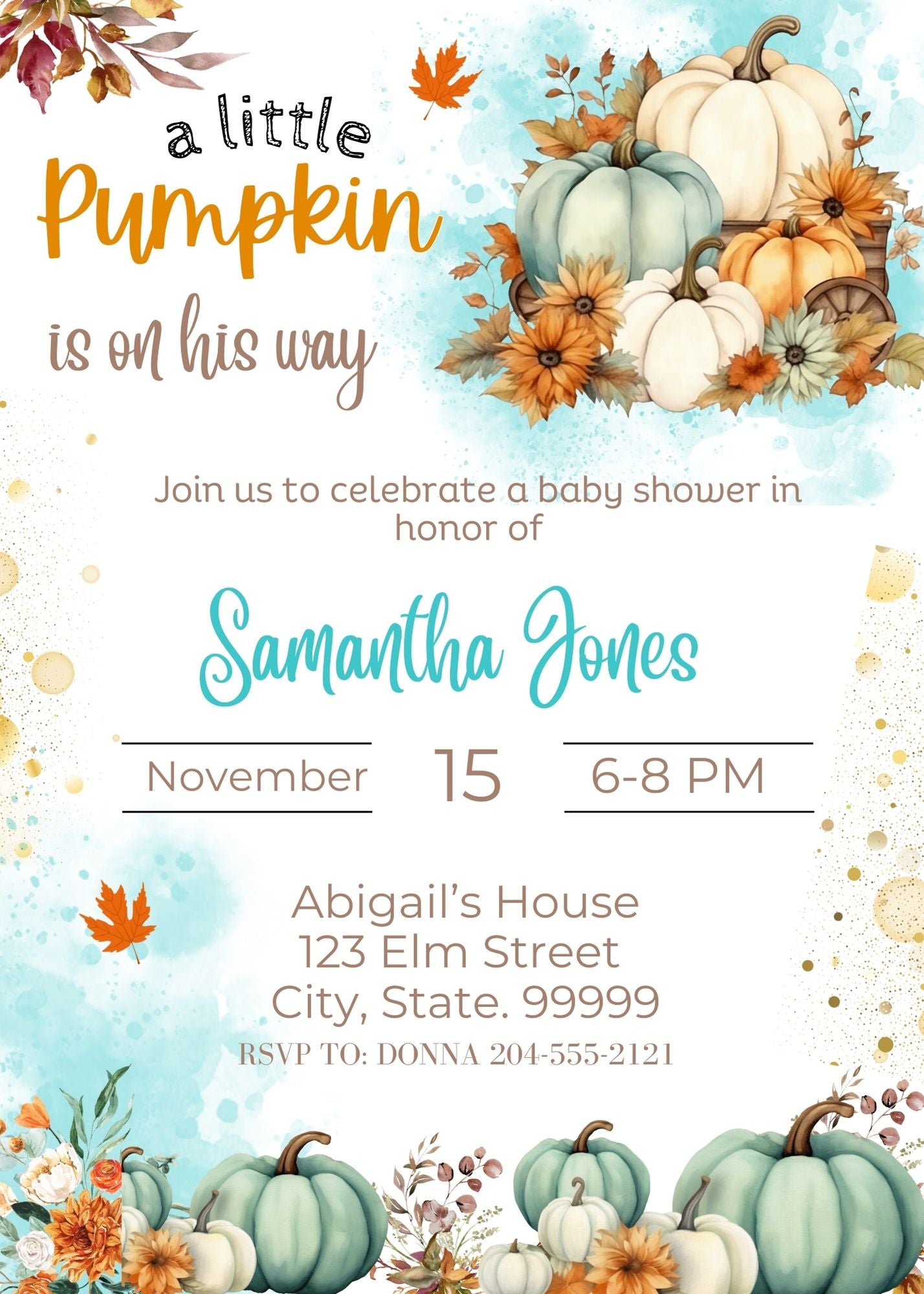 fall pumpkin baby shower for boy