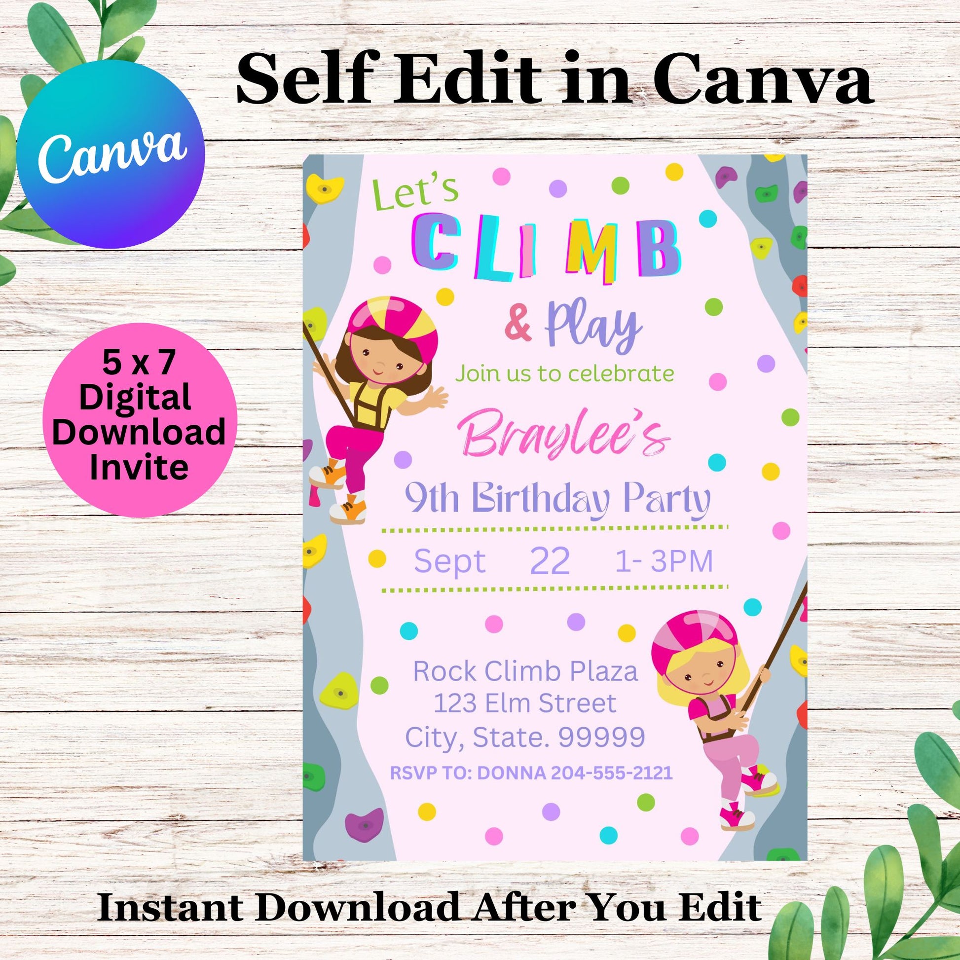 rock-climbing-birthday-invitation-template-cute-girl-rock-climbing-in-girly-girl-tutus for Free Printable 9th Birthday Invitation Templates Rock Climbing Birthday Invitation Template- Cute Girl Rock Climbing In – Girly Girl Tutus for Free Printable 9th Birthday Invitation Templates