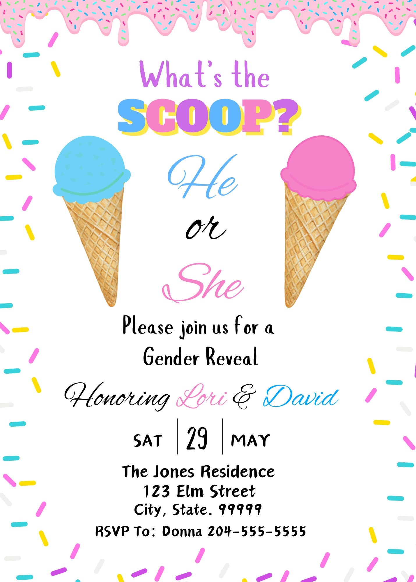 what's the scoop gender reveal ideas