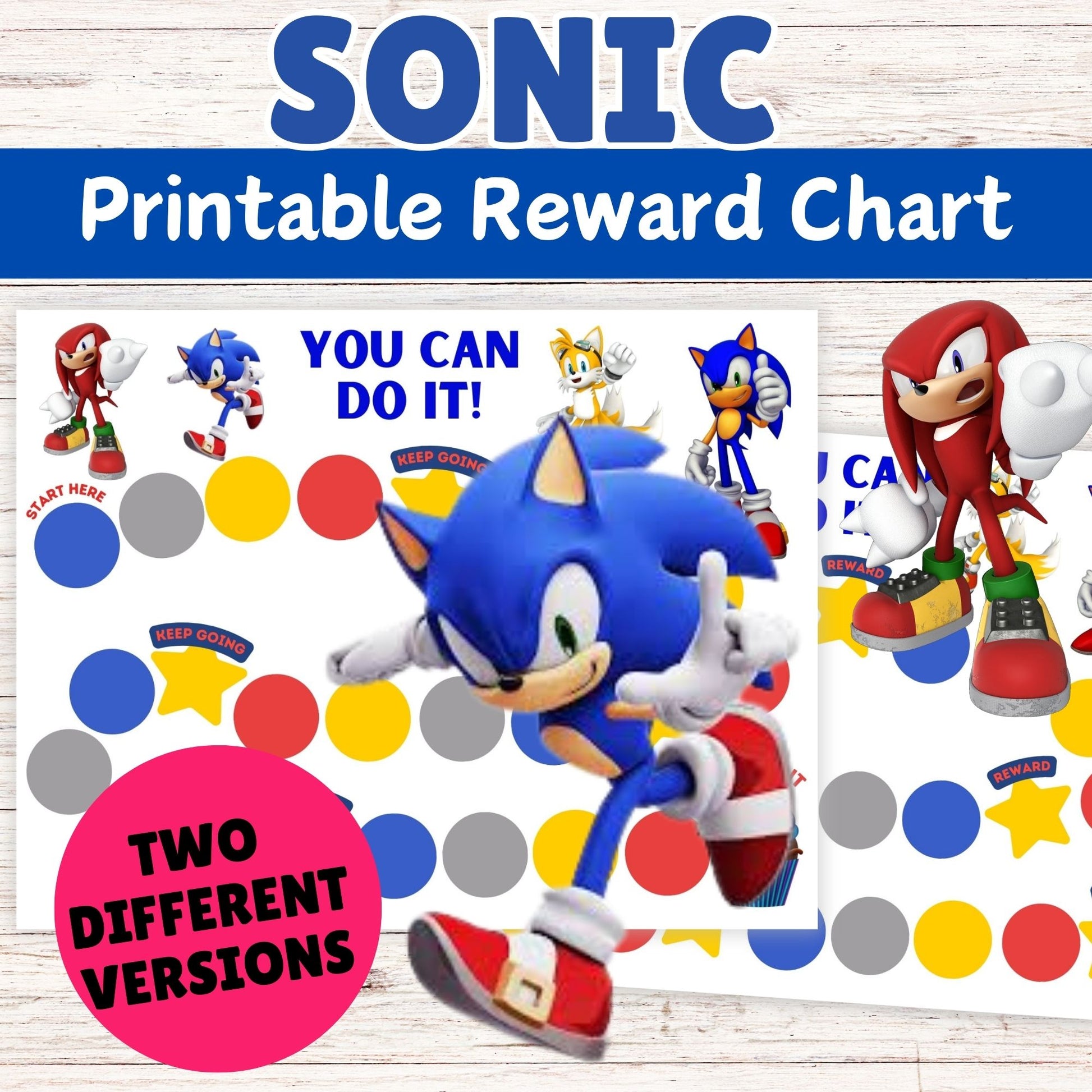 Sonic Hedgehog Reward Chart for Kids - Printable Sonic Reward Chart  