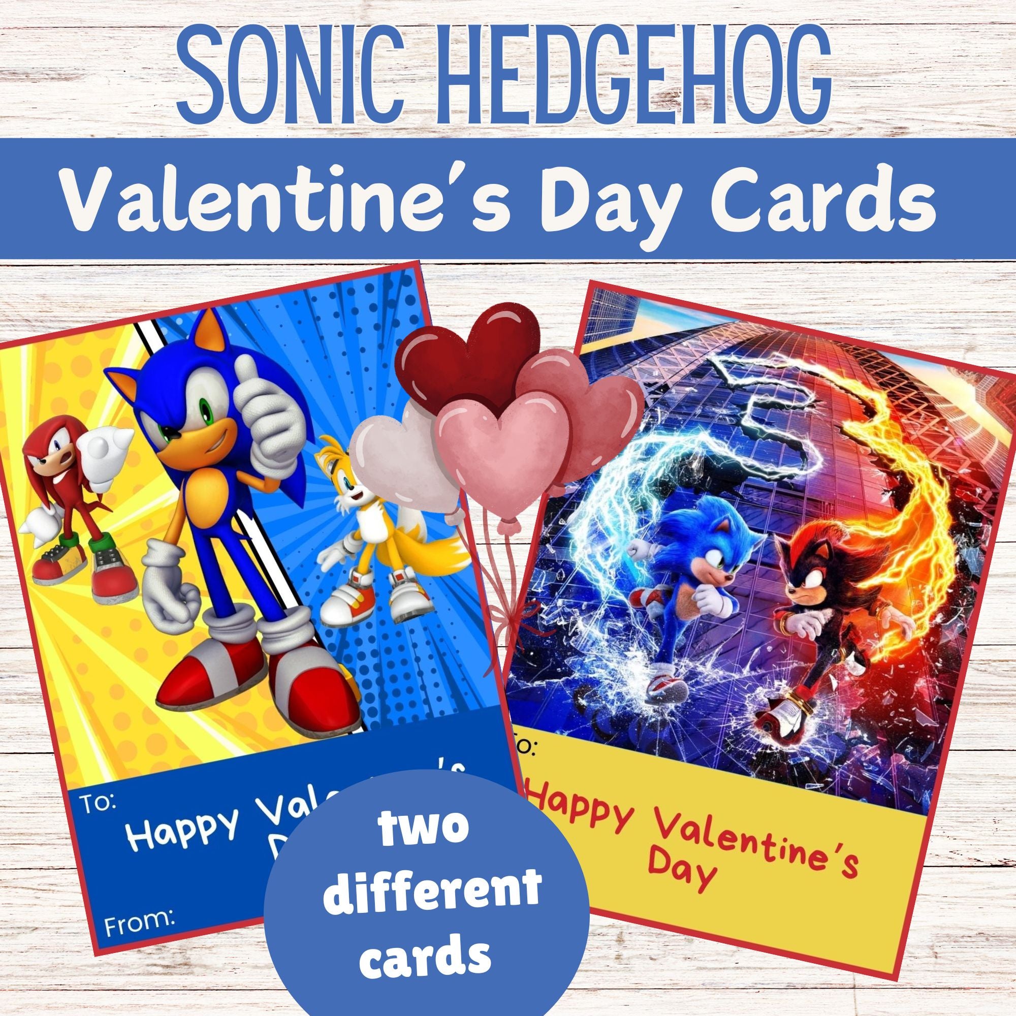 Sonic Hedgehog Valentine's Day Cards - Printable Sonic Valentine's Day ...