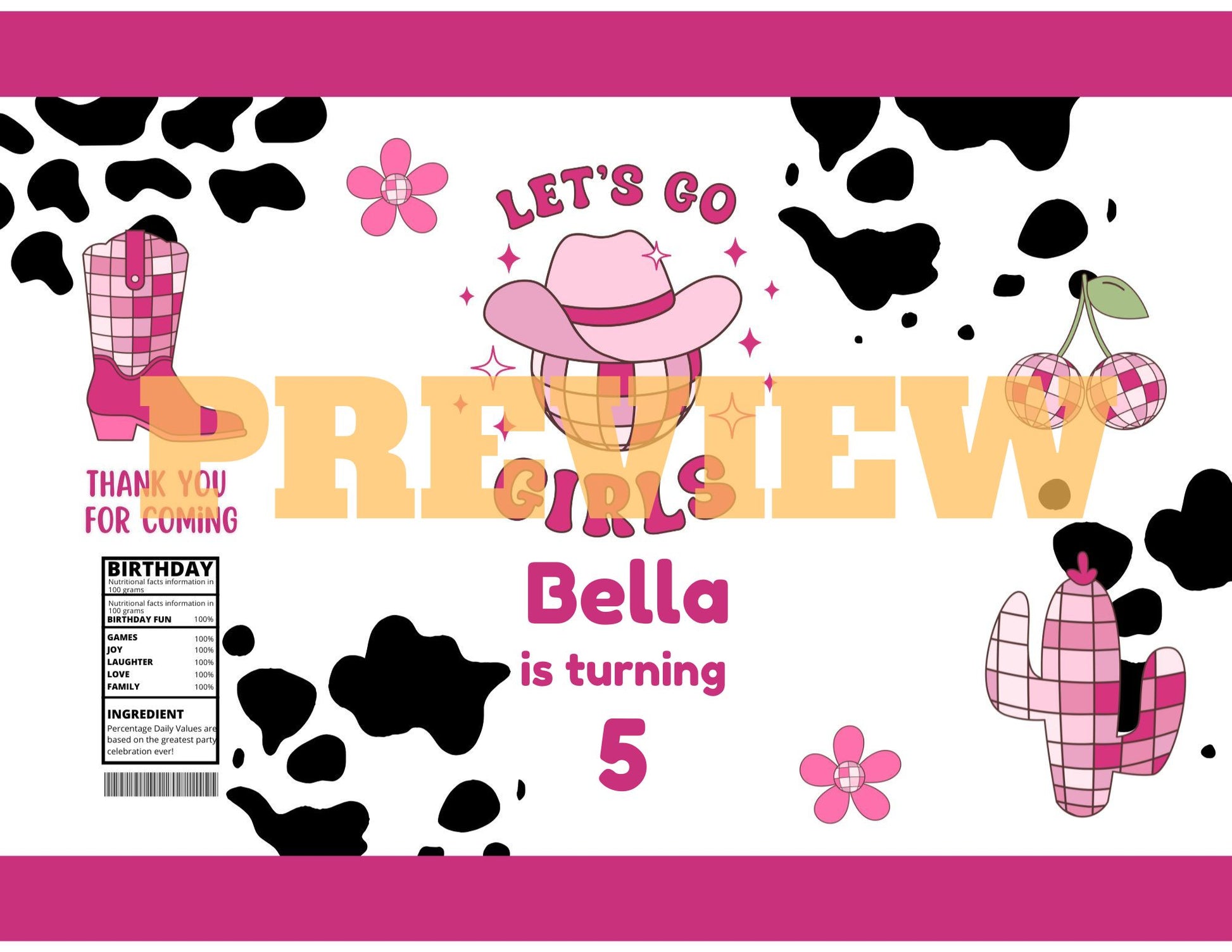 pink cowgirl disco party ideas 
