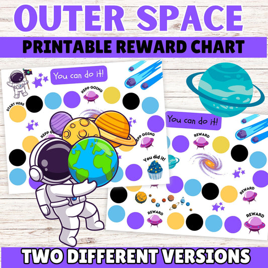 Kids Outer Space Reward chart - Printable Space Behavior Chart Online 
