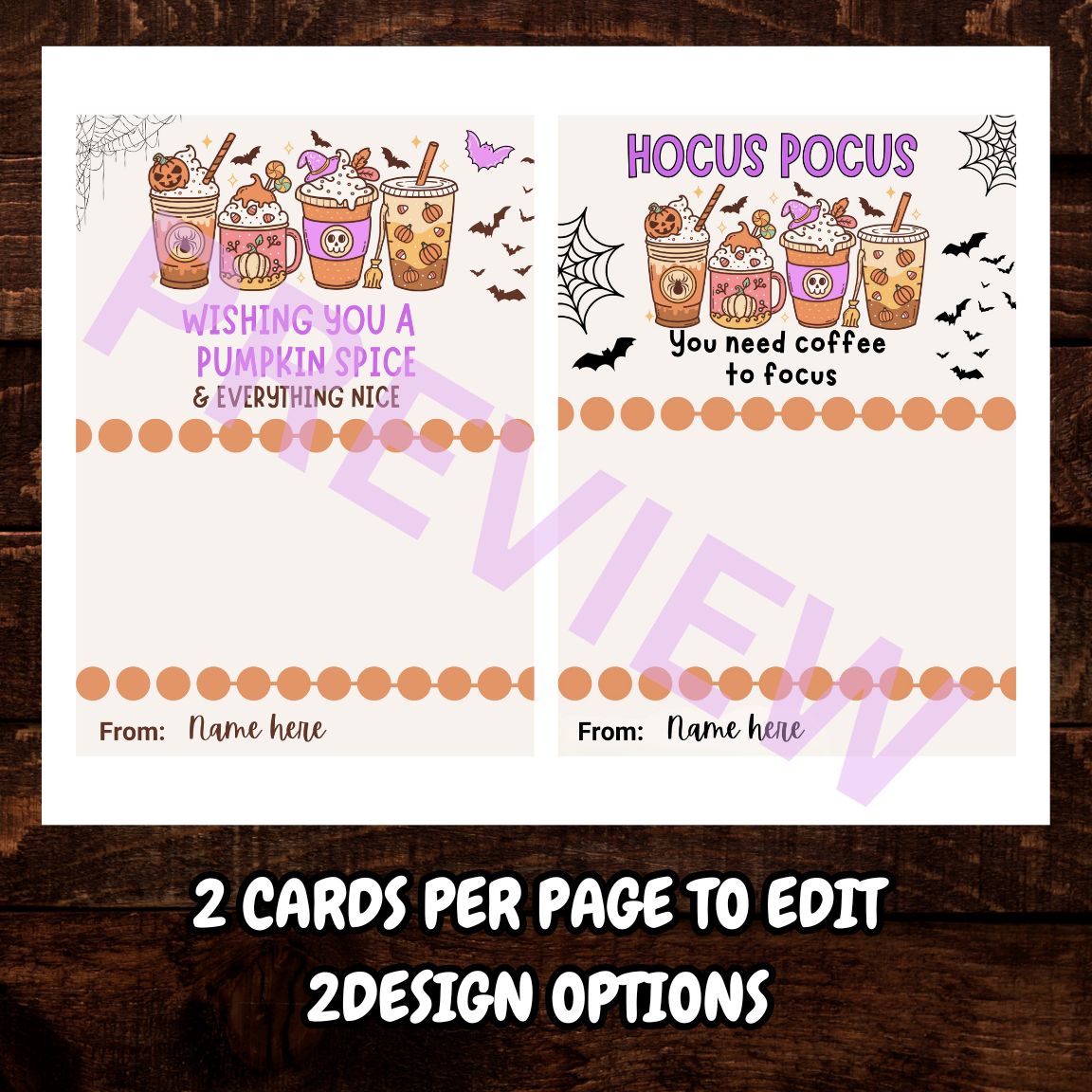 cute pumpkin latte halloween gift card holder  