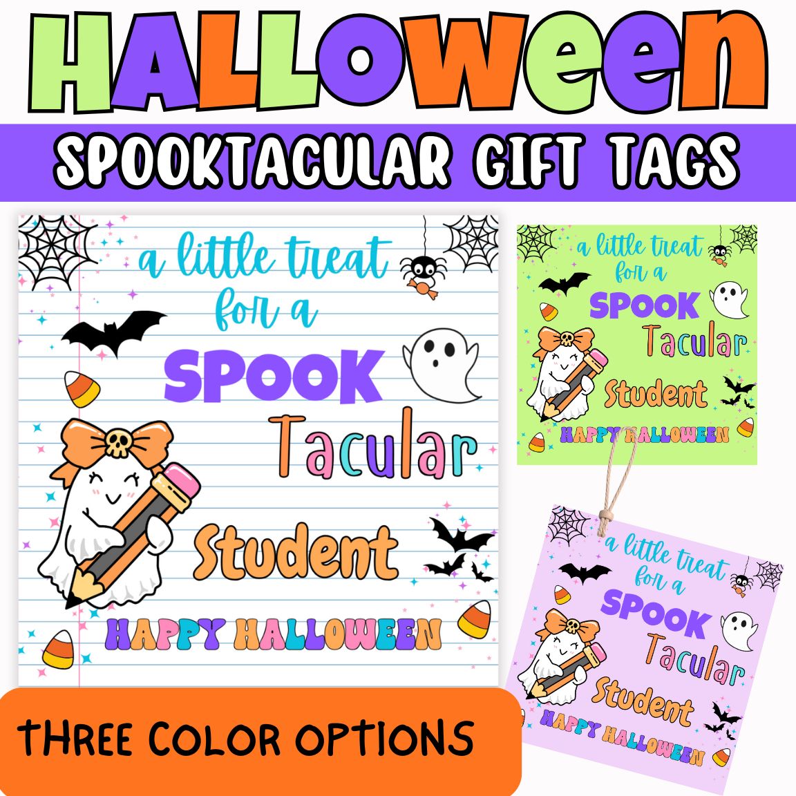 Cute Halloween Teacher Student Gift Tags- Printable Halloween Student Gift Tag