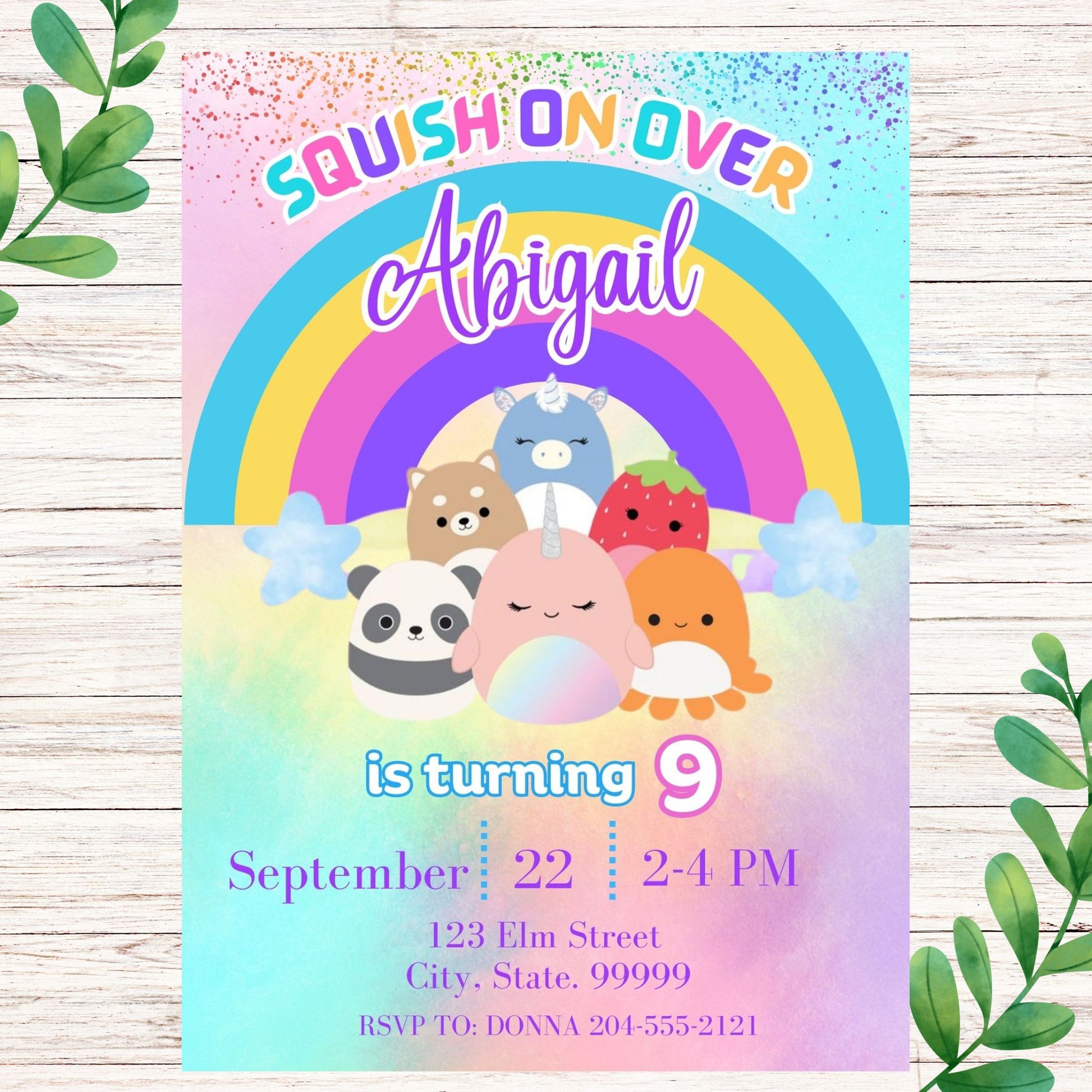 Squishmallow Birthday Invitation - Printable Squishmallow Party Invita ...