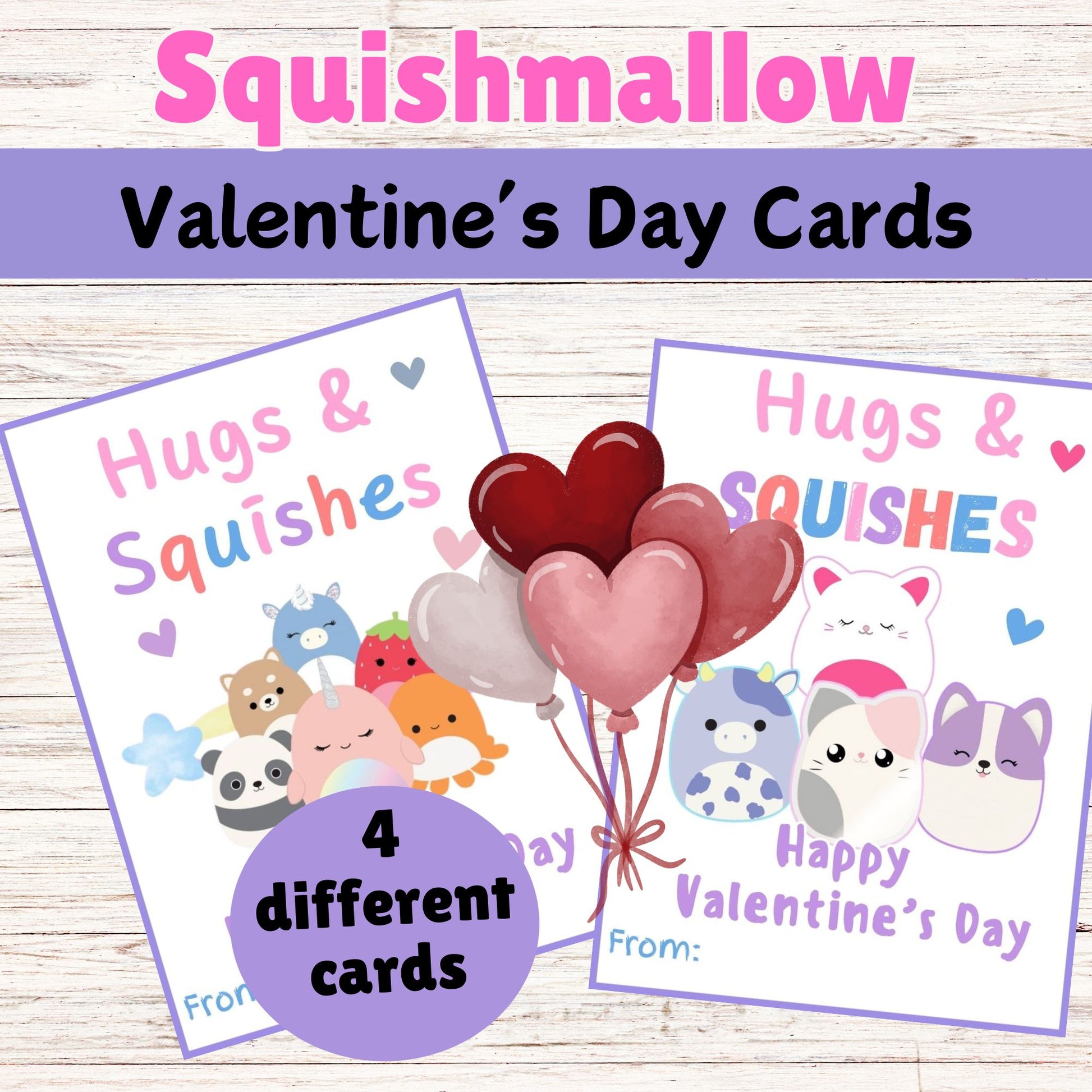 Squishmallow Valentine's Day Cards - Printable Squishmallow Valentine's Day Cards