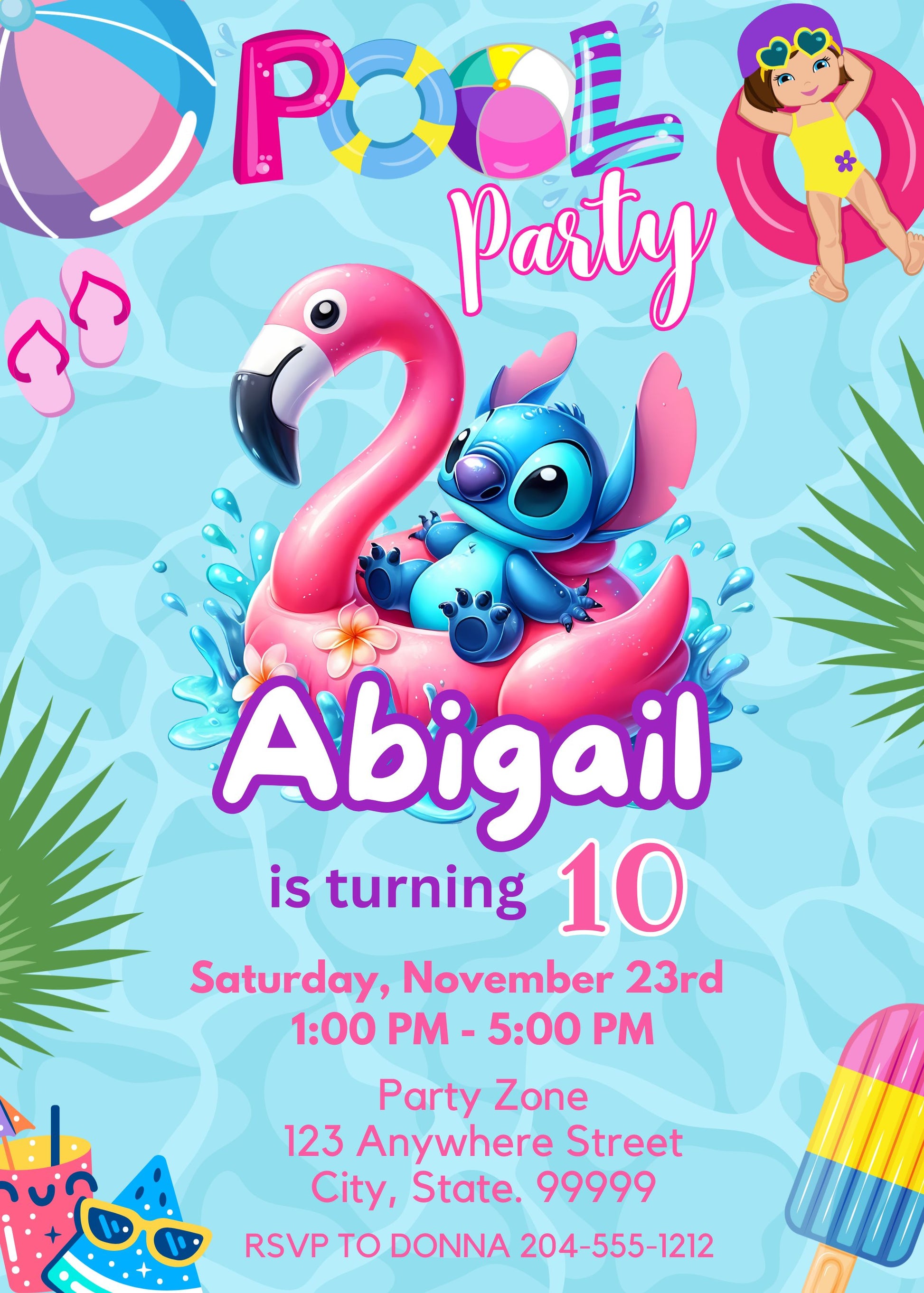 Stitch Personalized Birthday Invitation Template - Stitch Pool Party I – Girly Girl Tutus stitch-personalized-birthday-invitation-template-stitch-pool-party-i-girly-girl-tutus