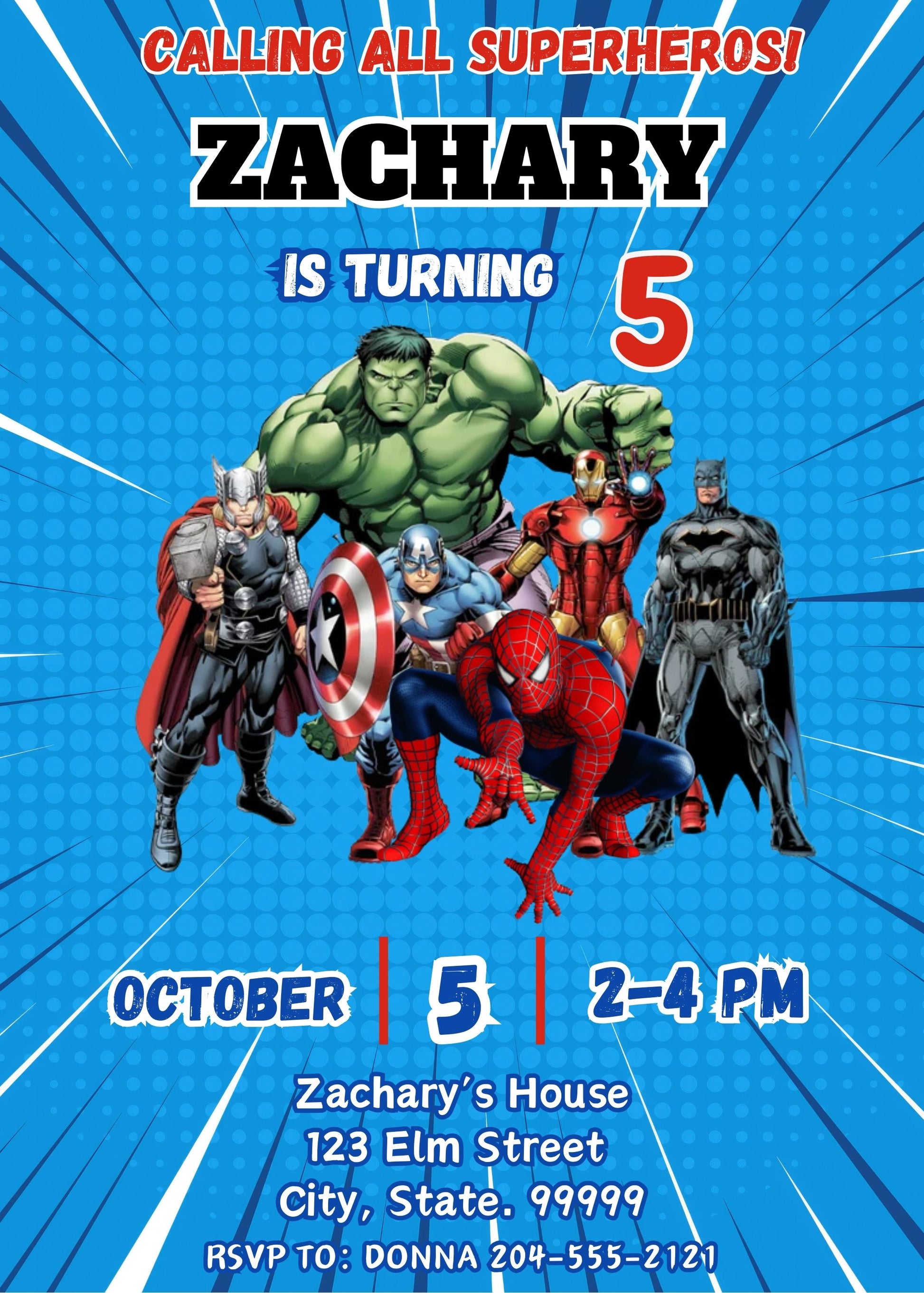 avengers birthday party invite 