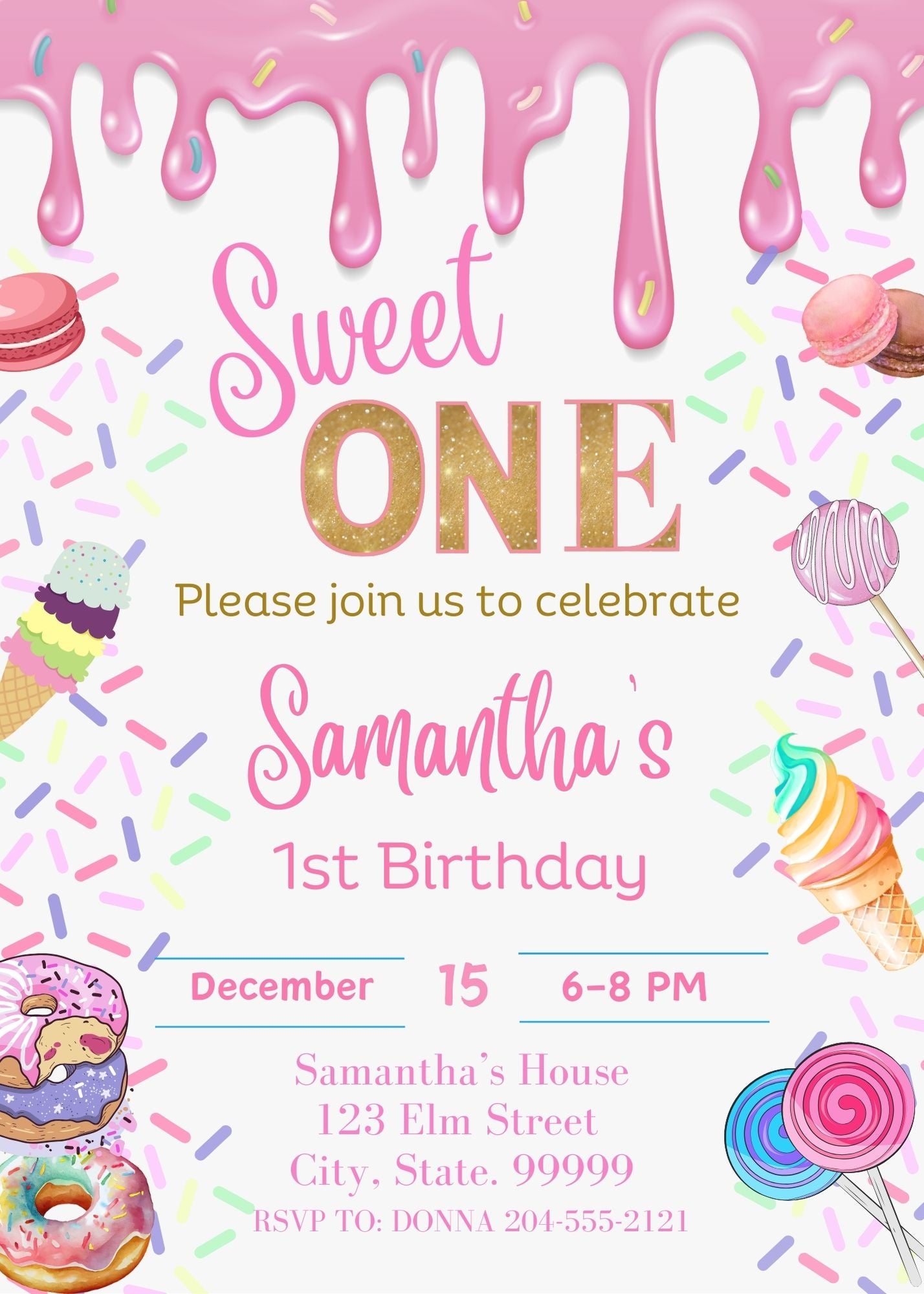 ice cream birthday invitation 