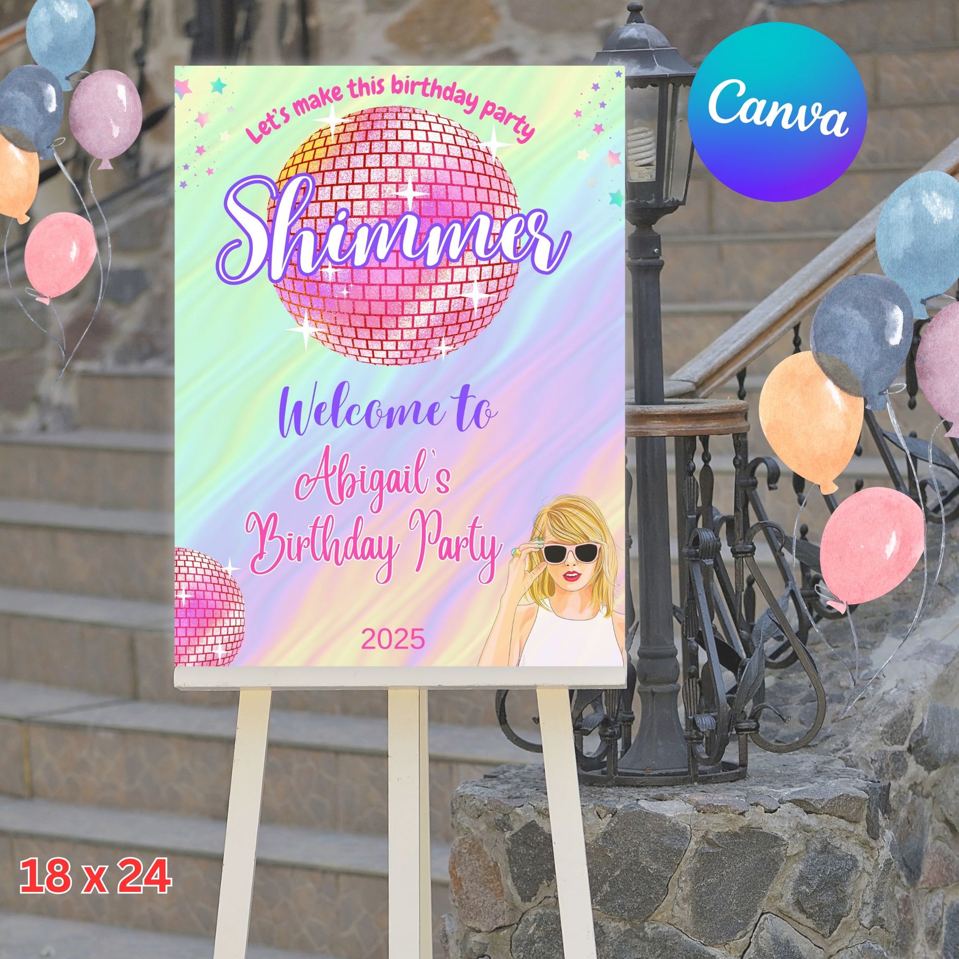 Taylor Swift Birthday Welcome Sign and Poster Template - Taylor Swift Welcome Sign Printable