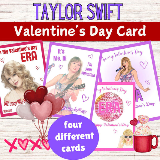 Taylor Swift Valentine's Day Cards - Printable Swiftie Valentine's Day Cards 