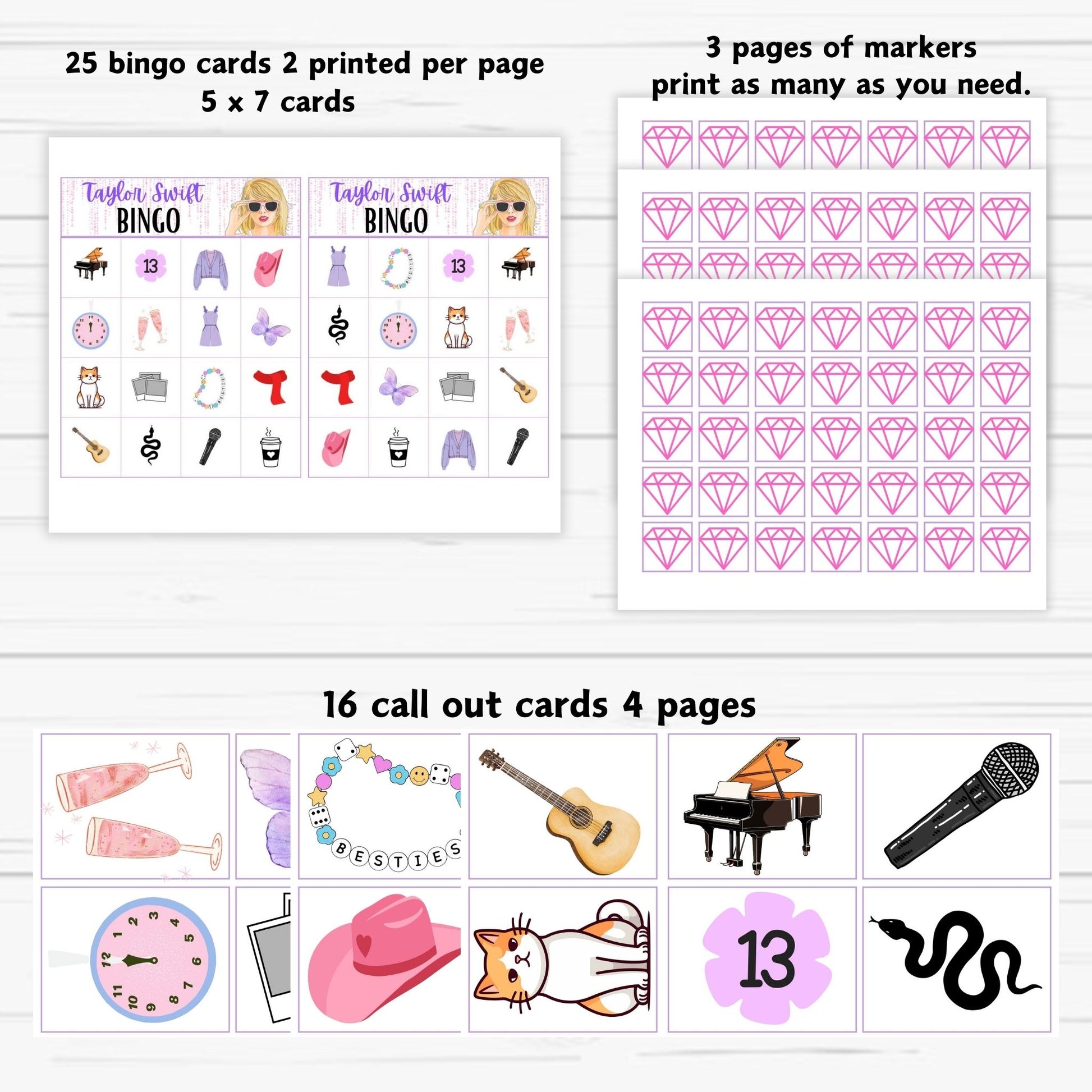 taylor-swift-bino-game-printable-girly-girl-tutus for Taylor Swift Party Games Free Printable Taylor Swift Bino Game - Printable – Girly Girl Tutus for Taylor Swift Party Games Free Printable