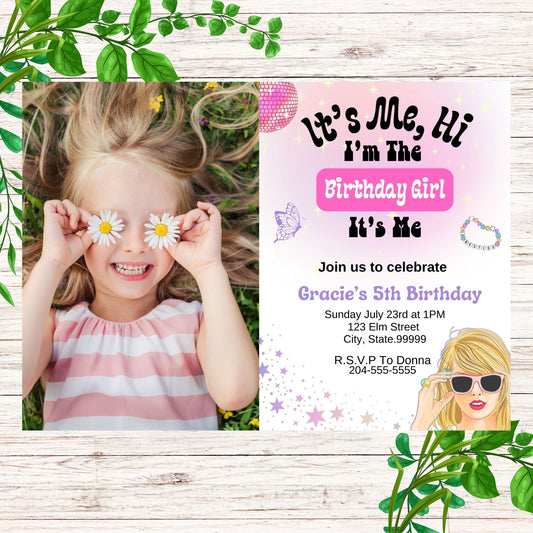 Taylor Swift Personalized Birthday Invitation- Printable