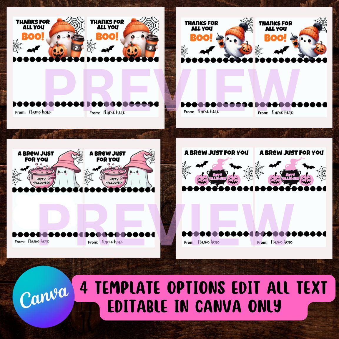 halloween gift card holder template 