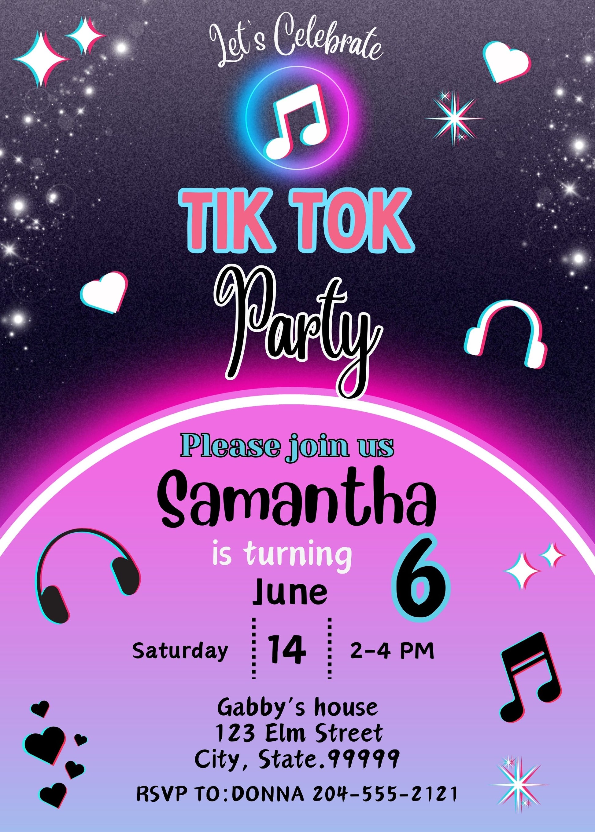 cute girl tik tok birthday party 