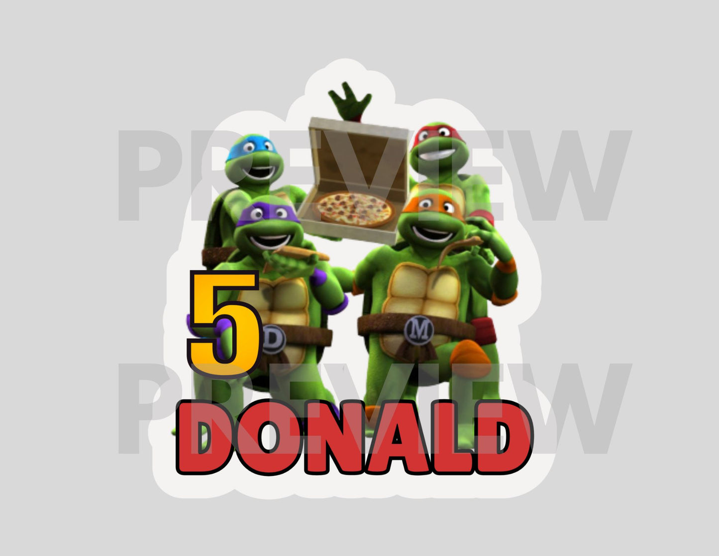 TMNT Cake Topper - Printable Teenage Mutant Ninja Turtles Cake Topper ...