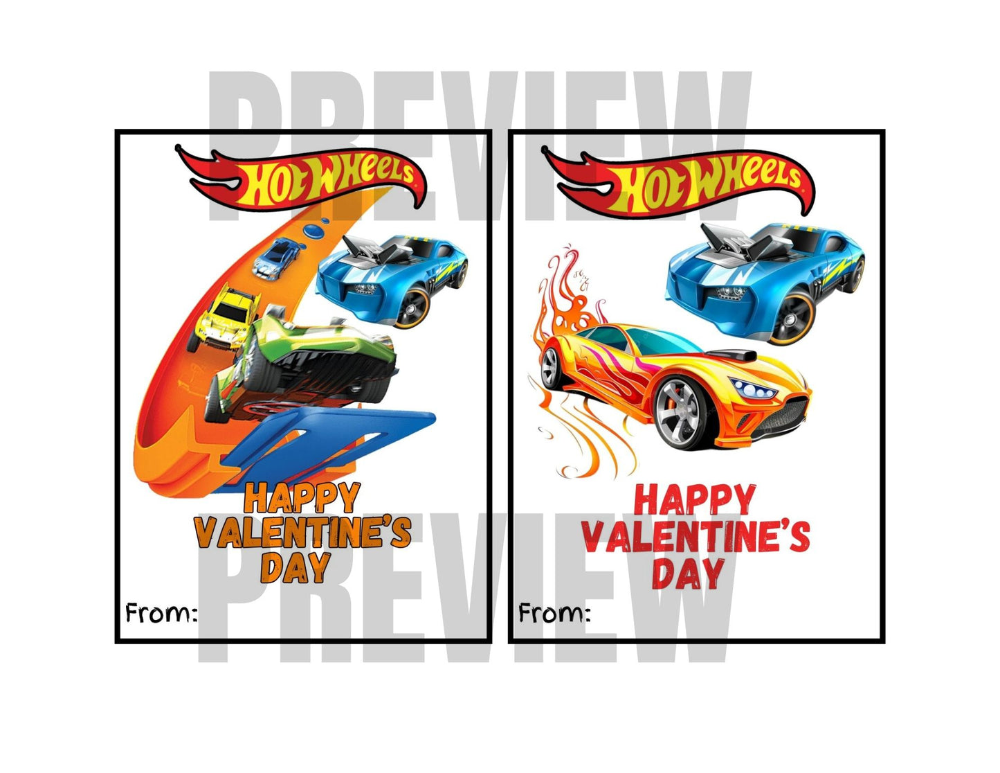 hotwheels printable valentine's day cards 