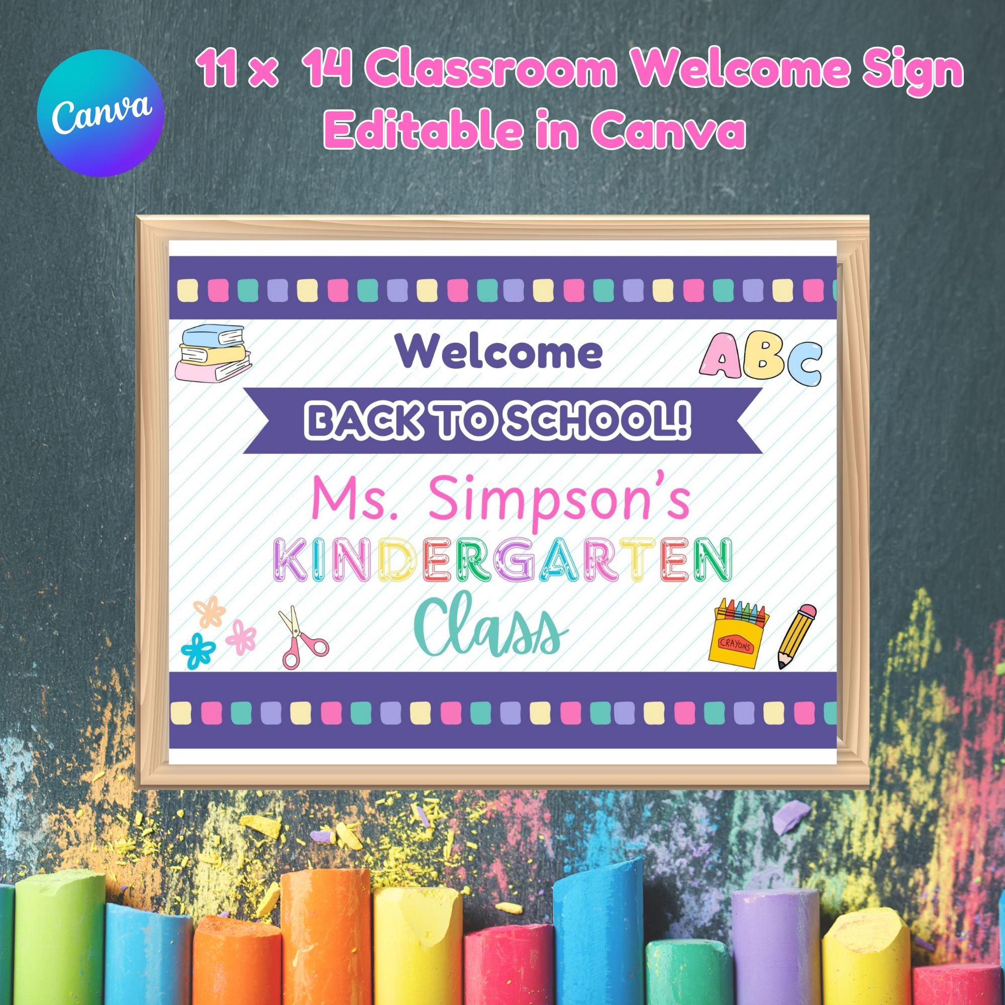 Teacher Welcome Back to School Poster - Editable Teacher Door Sign in ...