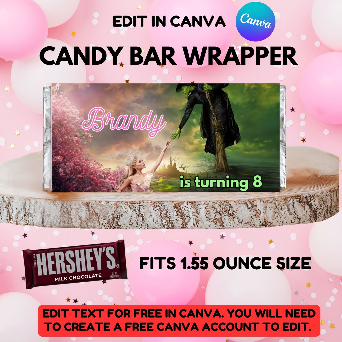 Wicked Birthday Party Candy Bar Wrapper Template - Wicked Party Candy Bars 