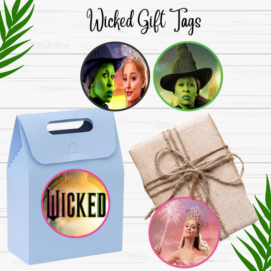 Wicked Party Favor Gift Tags- Printable Wicked Party Favor Stickers 