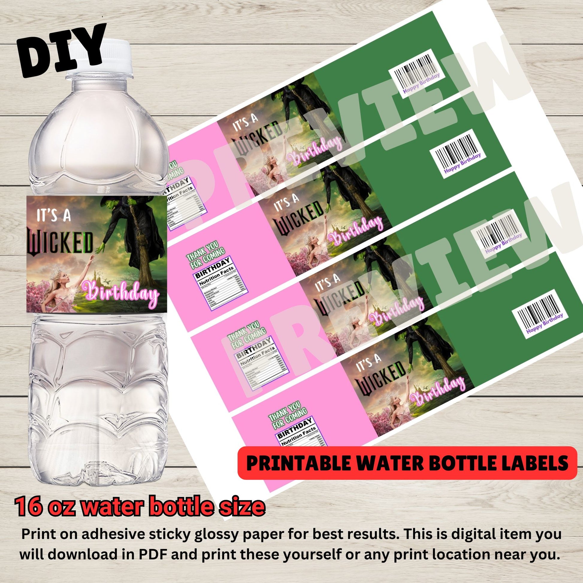 template water bottle birthday party