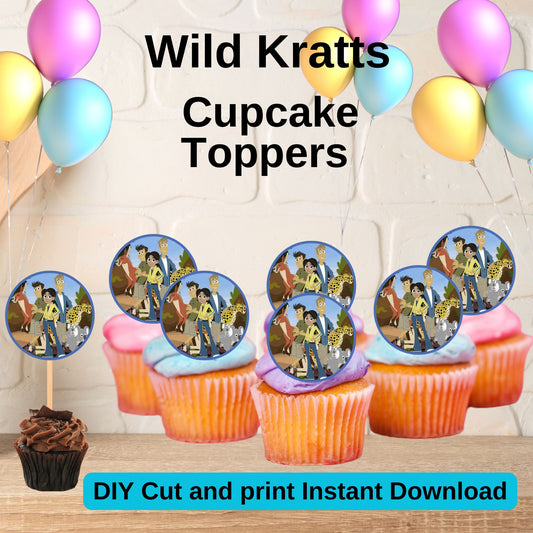 Wild Kratts Birthday Cupcake Toppers - Printable Wild Kratts Birthday Cupcake Toppers 
