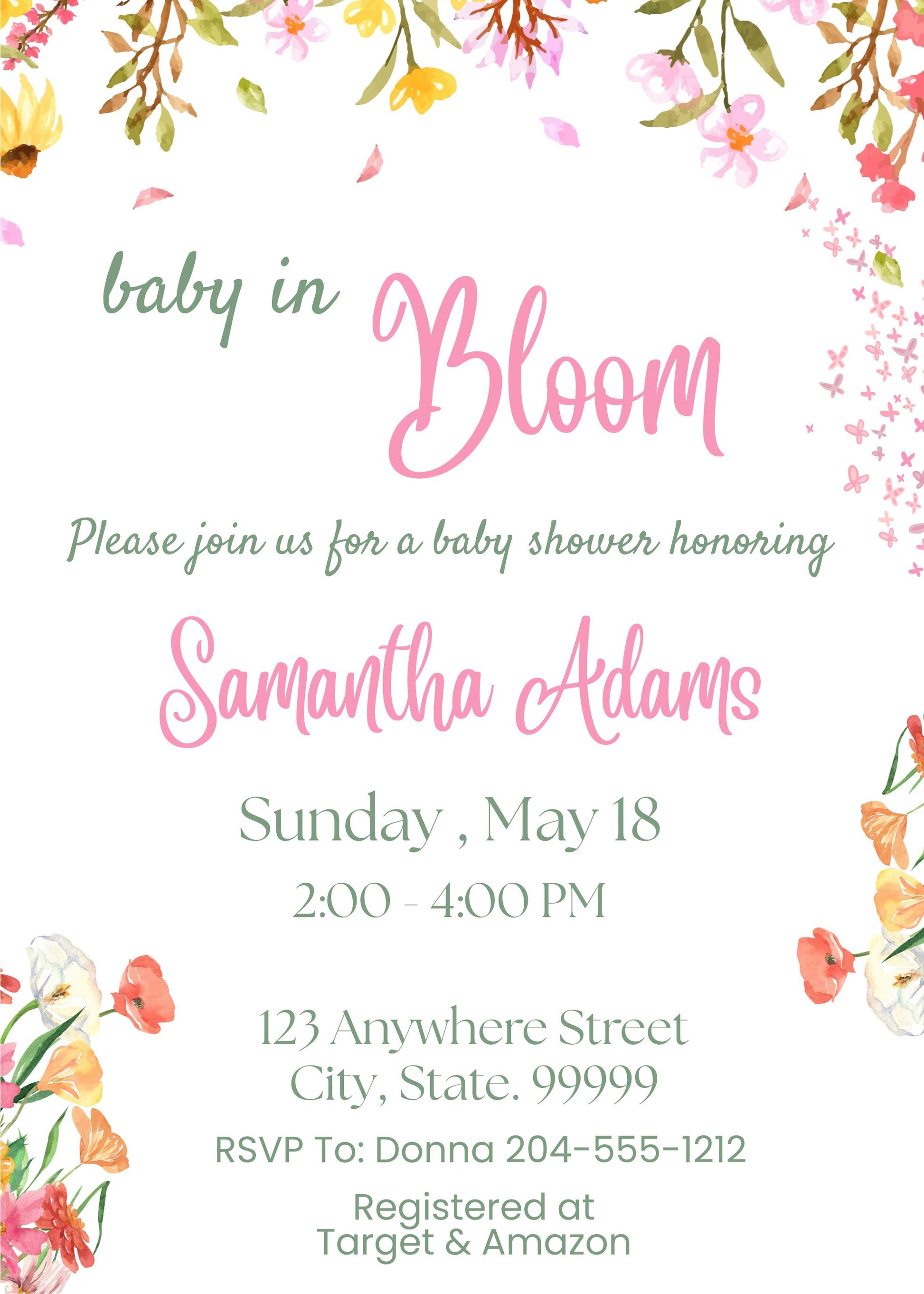 wildflower baby shower party ideas 
