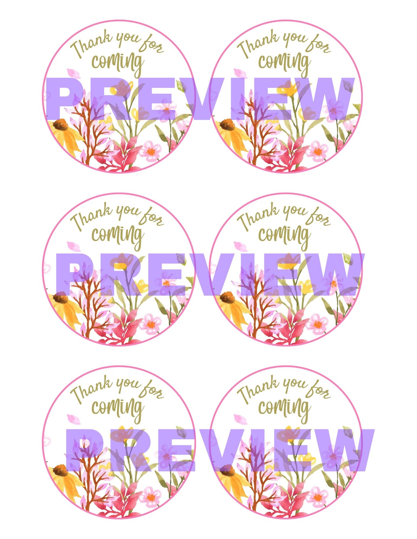 wildflower baby shower sticker labels