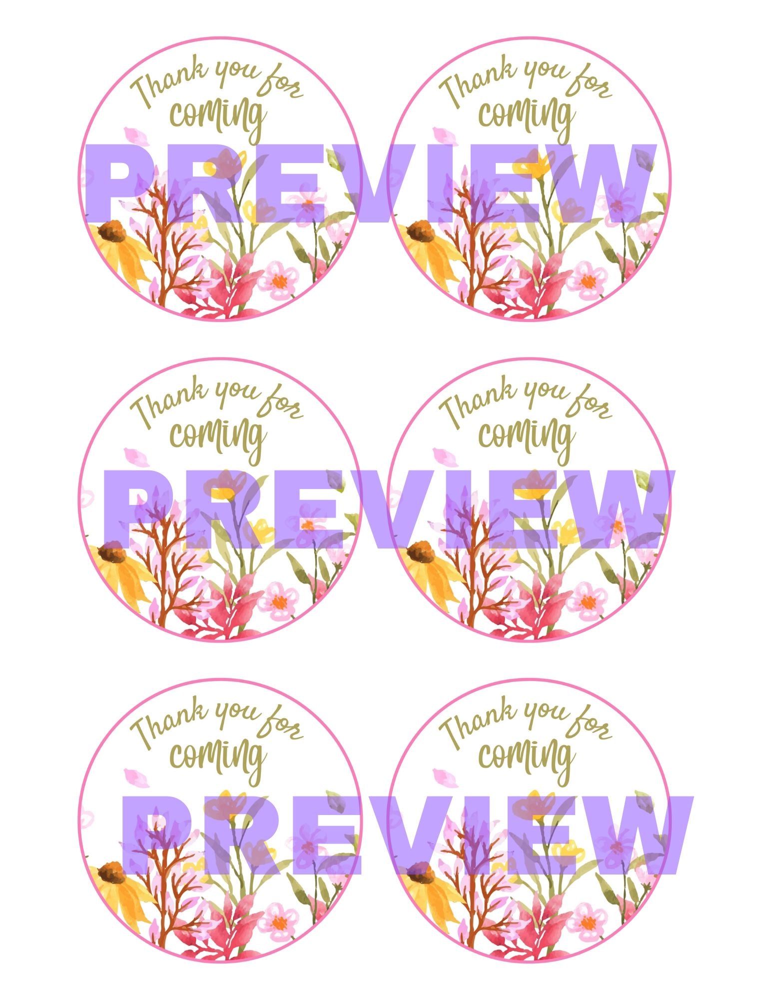 wildflower baby shower sticker labels