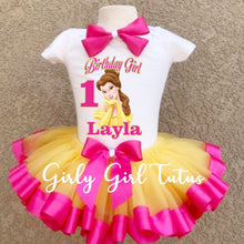 Load image into Gallery viewer, Belle Birthday Tutu Outfit Princess Birthday Outfit - Ribbon Tutus 
