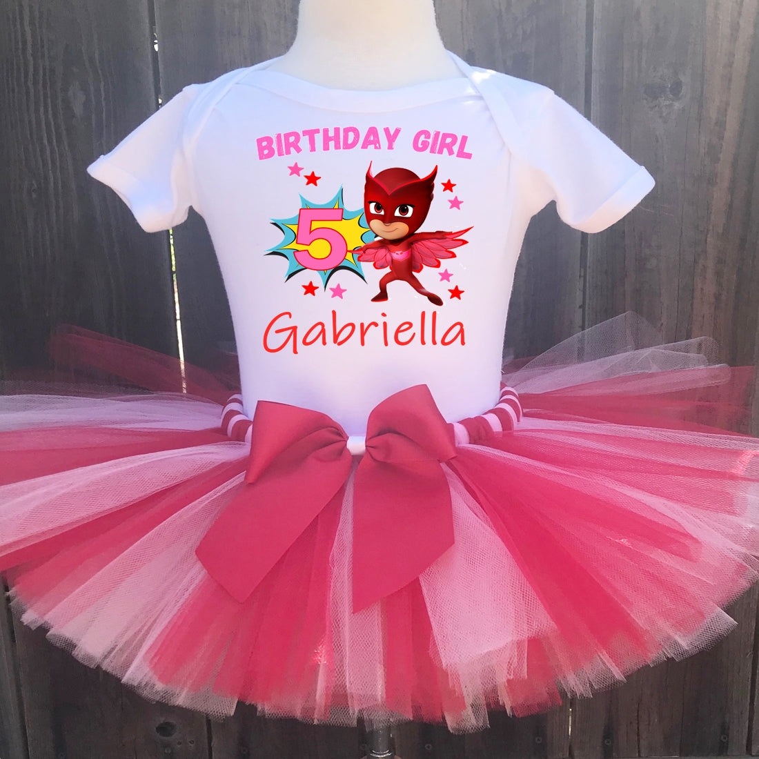 Girls Owlette Personalized Birthday Outfit