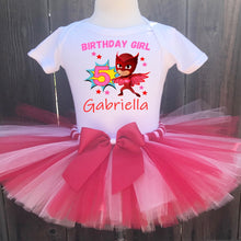 Load image into Gallery viewer, Girls Owlette Personalized Birthday Outfit
