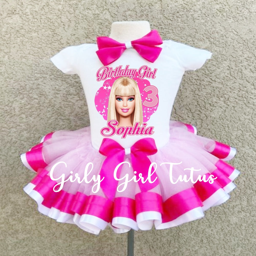 Barbie Birthday Tutu Outfit Set- Ribbon Tutu