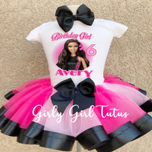 Load image into Gallery viewer, Barbie Birthday Tutu Outfit - African American Barbie outfit - Ribbon Tutu
