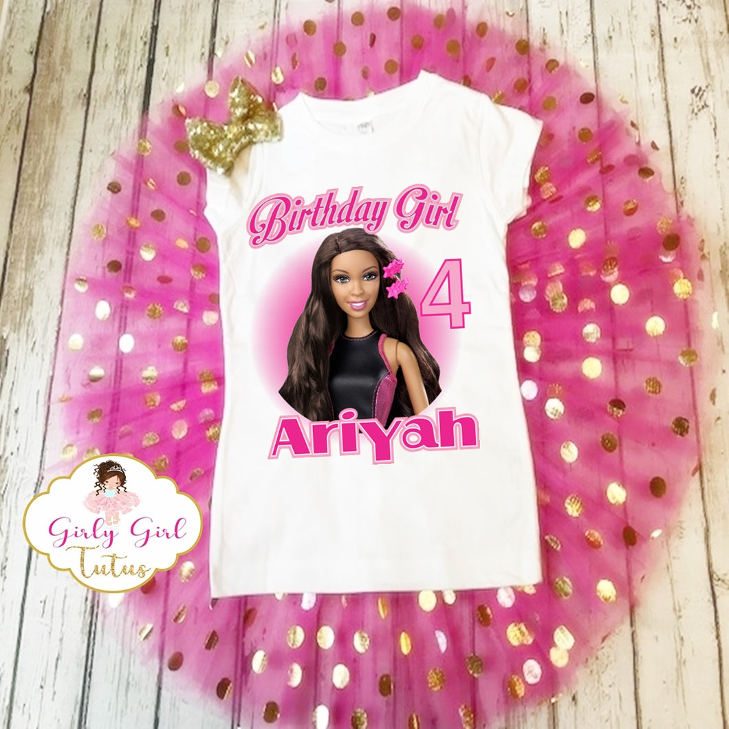 African American Barbie Birthday Tutu Outfit Set