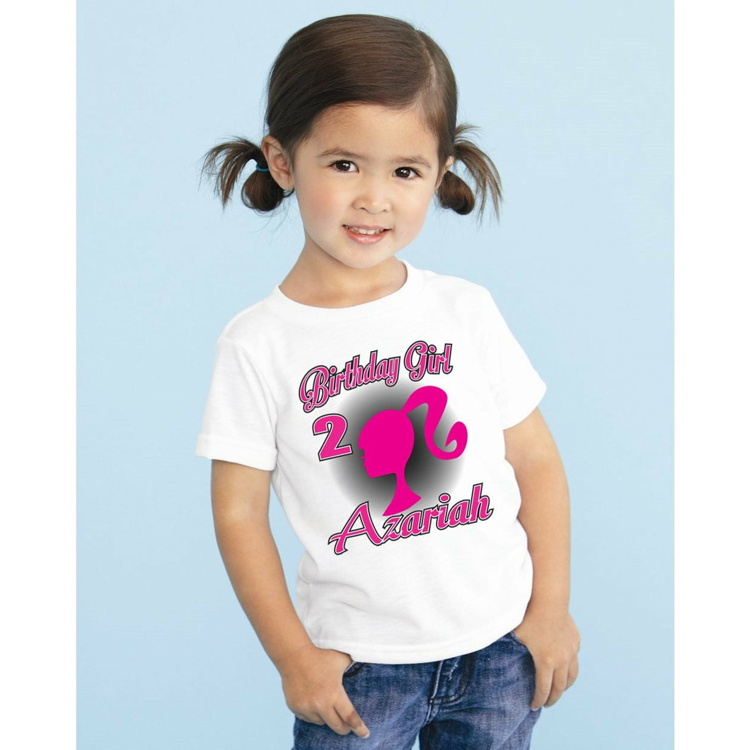 Barbie Silhouette Birthday T Shirt - Barbie Shirt for Girl 