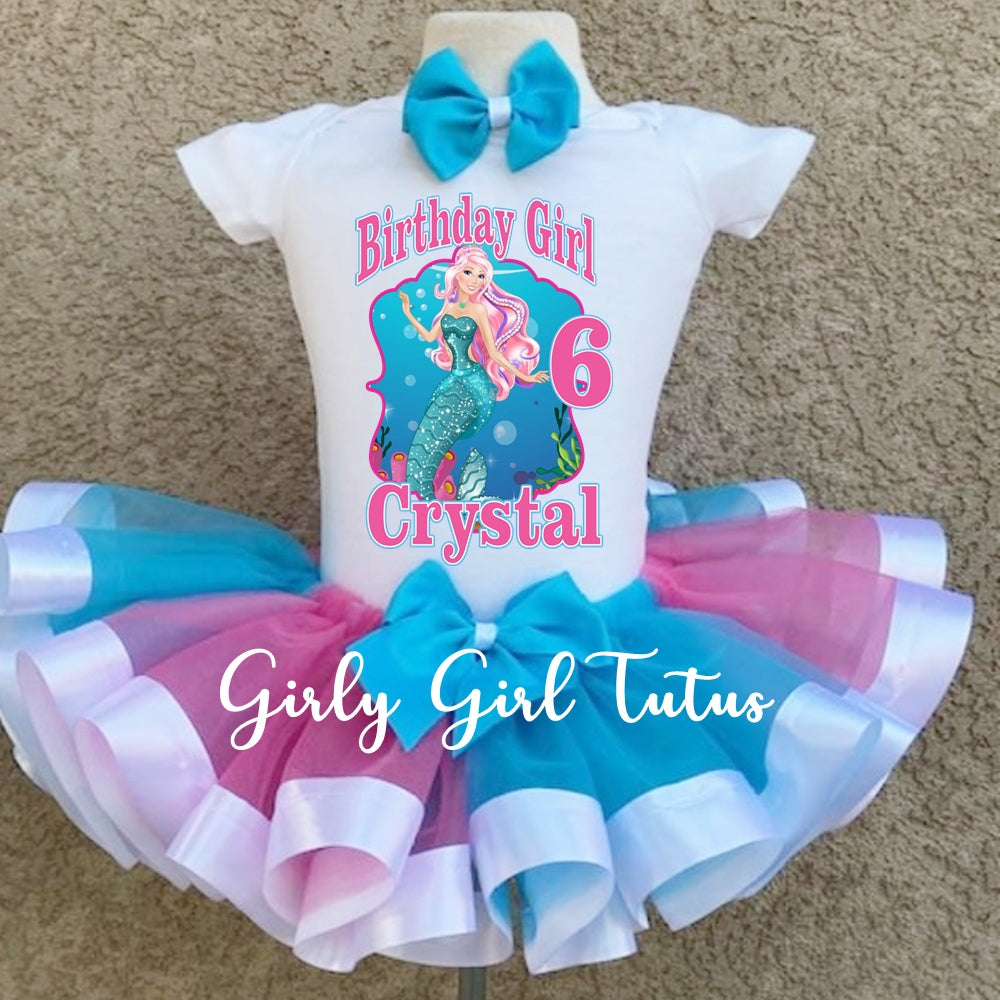 Barbie Mermaid Birthday Tutu Outfit Set - Ribbon Tutu