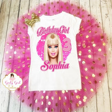 Load image into Gallery viewer, Barbie Birthday Outfit for Girls Personalized Add Name
