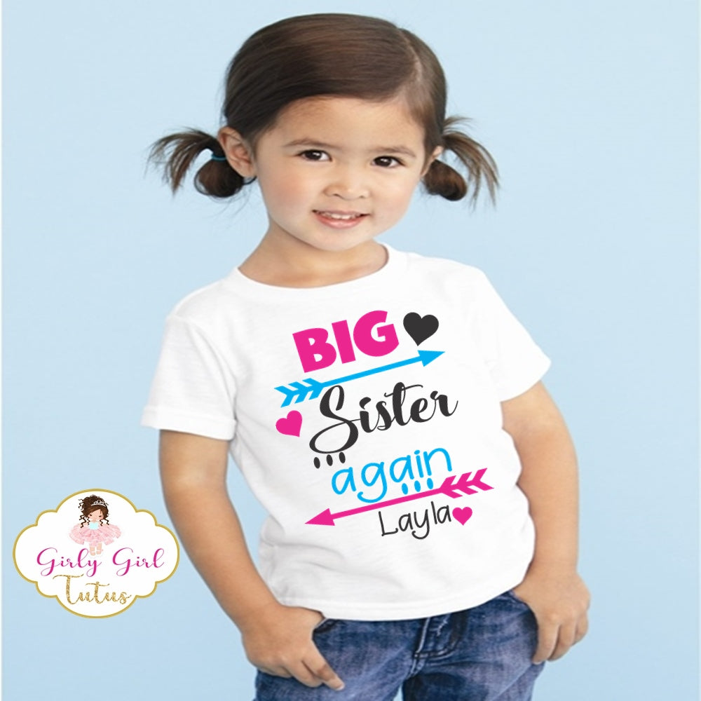Big Sister T Shirts for Toddler Girl - Big Sis Shirts