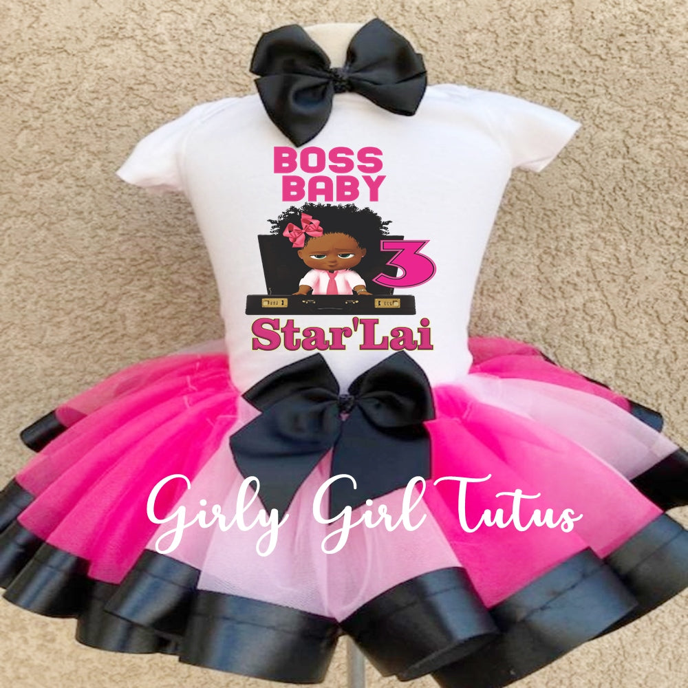 Boss Baby African American Boss Baby Tutu Outfit Set 