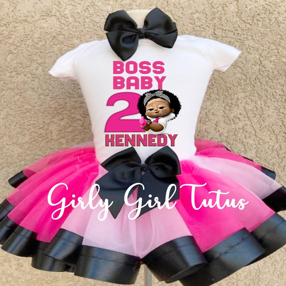 African American Boss Baby Tutu Outfit - Ribbon Tutu