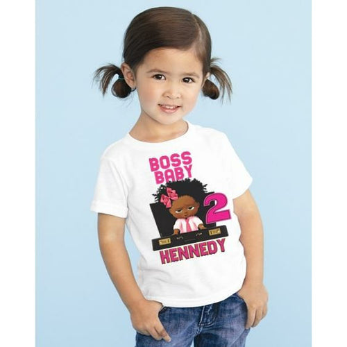 African American Boss Baby Birthday T Shirt - 