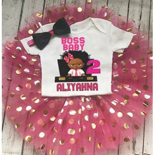 Load image into Gallery viewer, African American Boss Baby Tutu Set 1st 2nd birthday
