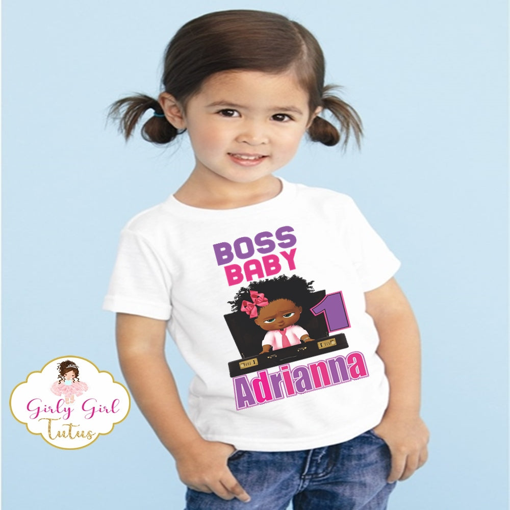 African American Boss Baby Birthday T Shirt